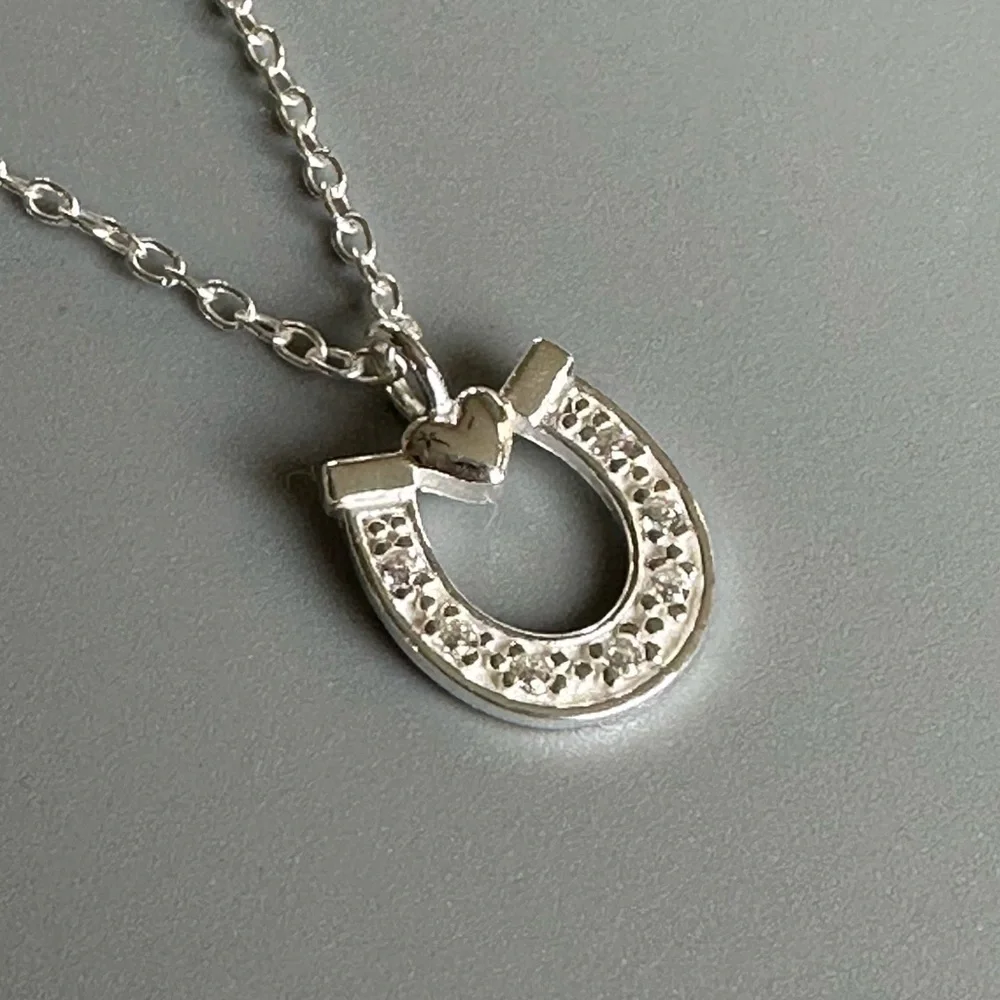 Sterling Silver Heart Horseshoe Necklace